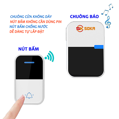 Chuông cửa không dây thông minh không dùng pin chống nước soka K20