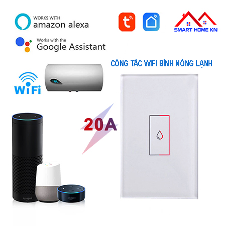 Công tắc thông minh hẹn giờ  20A Wifi Tuya điều khiển bình nóng lạnh đèn sưởi