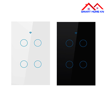 Công tắc thông minh hẹn giờ cảm ứng Wifi Tuya 4 nút