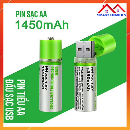 Pin sạc aa tự sạc qua cổng USB tiện dụng an toàn không độc hại bảo vệ môi trường